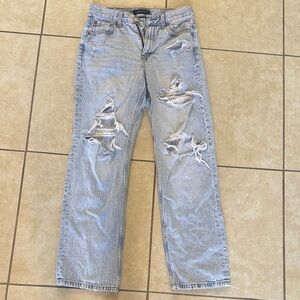 Aeropostale High Rise Baggy Light Blue Jeans